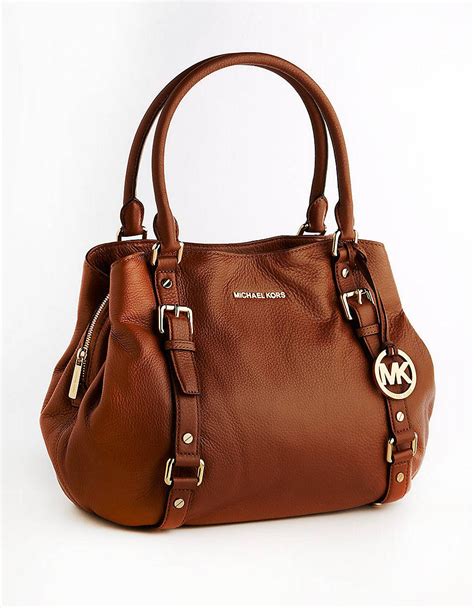 michael kors brown east-west leather satchel|Michael Kors manhattan leather satchel.